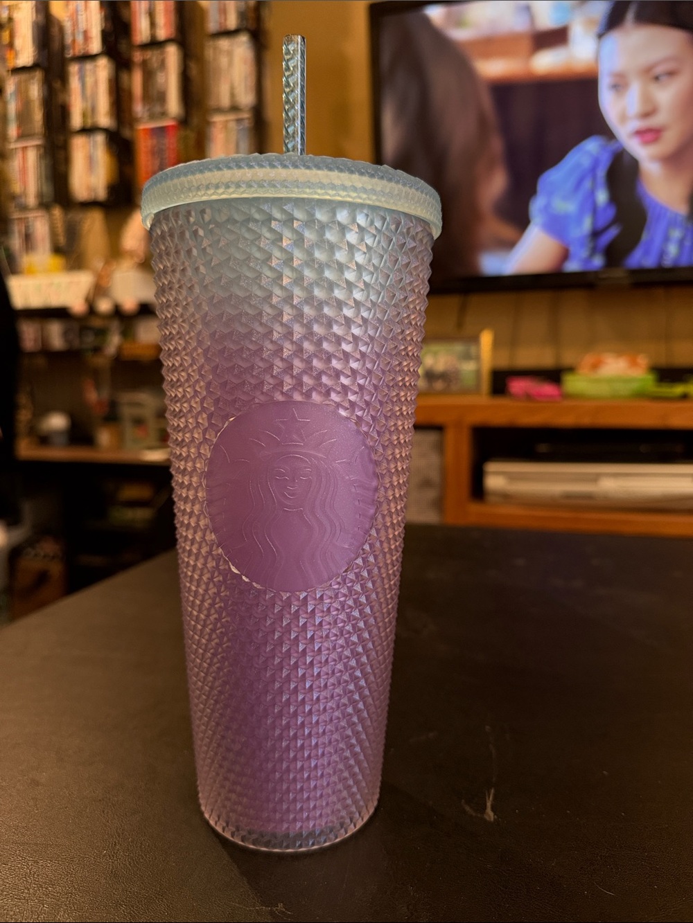 Starbucks Lavender Studded Cold Cup with Straw